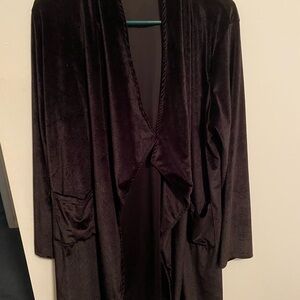 Luxurious Black Faux Velvet Women's Open Front Jacket, XL, LONG SLEEVE, NWOT
